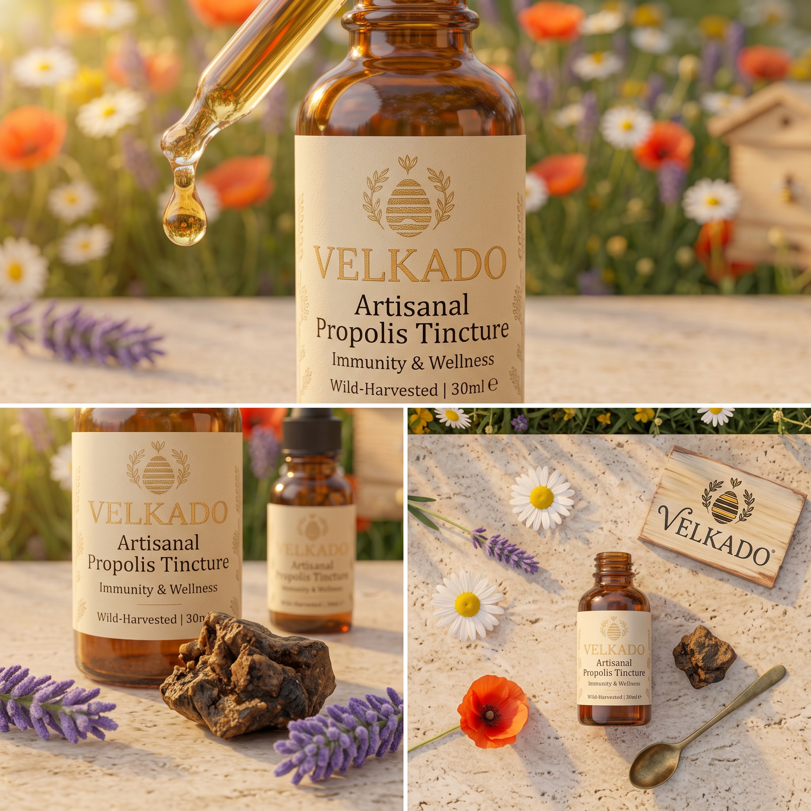 Velkado Artisanal Propolis Tincture – Pure Wild-Harvested Immunity and Wellness Drops - Image 3