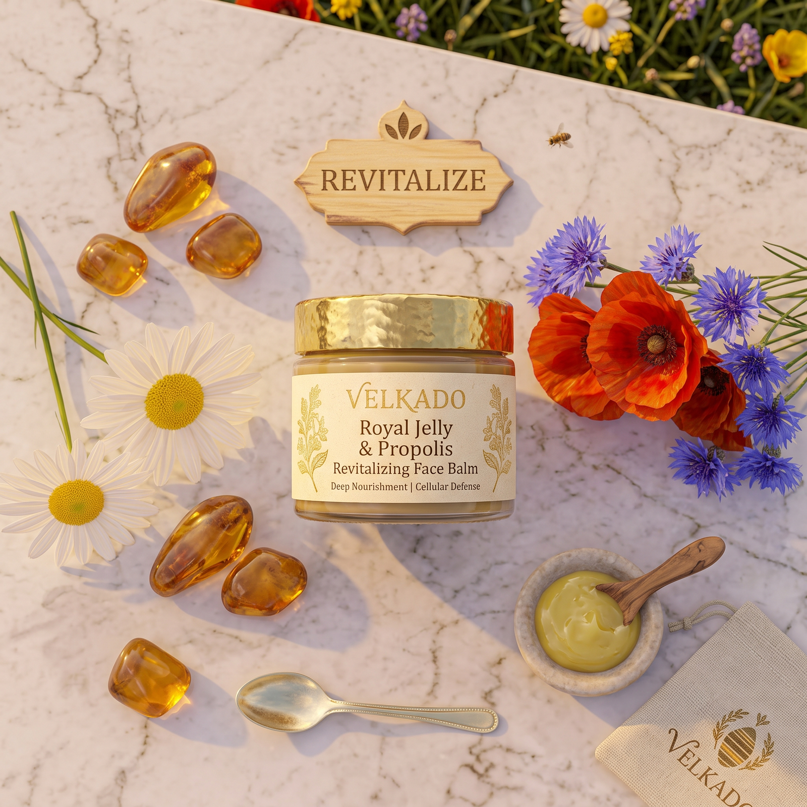 Velkado Royal Jelly and Propolis Revitalizing Face Balm – Deep Nourishment and Cellular Defense - Image 2