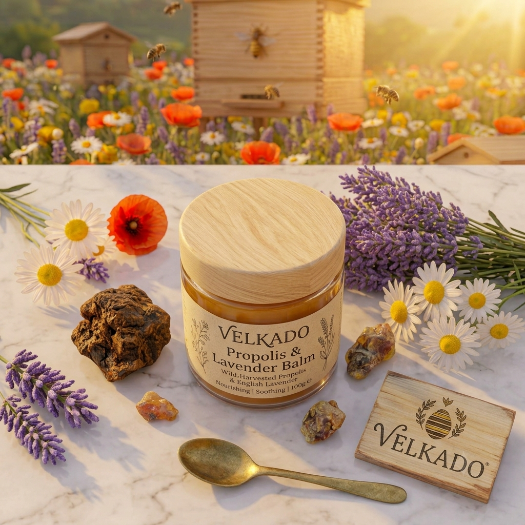 Velkado Propolis and Lavender Balm – Natural Skin Soothing and Nourishing Ointment - Image 3