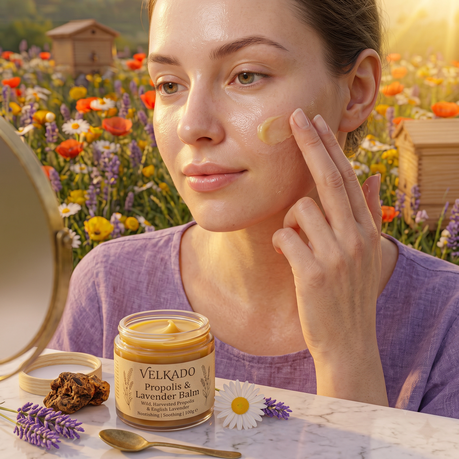 Velkado Propolis and Lavender Balm – Natural Skin Soothing and Nourishing Ointment - Image 4